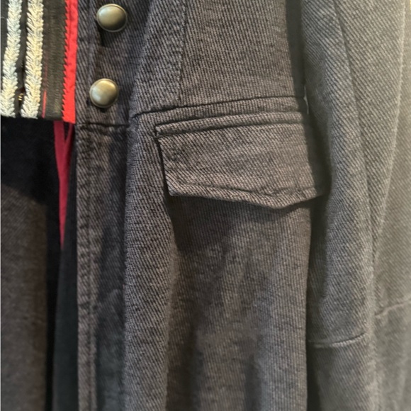 Free People Military Style Raw Edge Jacket size Medium Color Navy - Picture 2 of 11